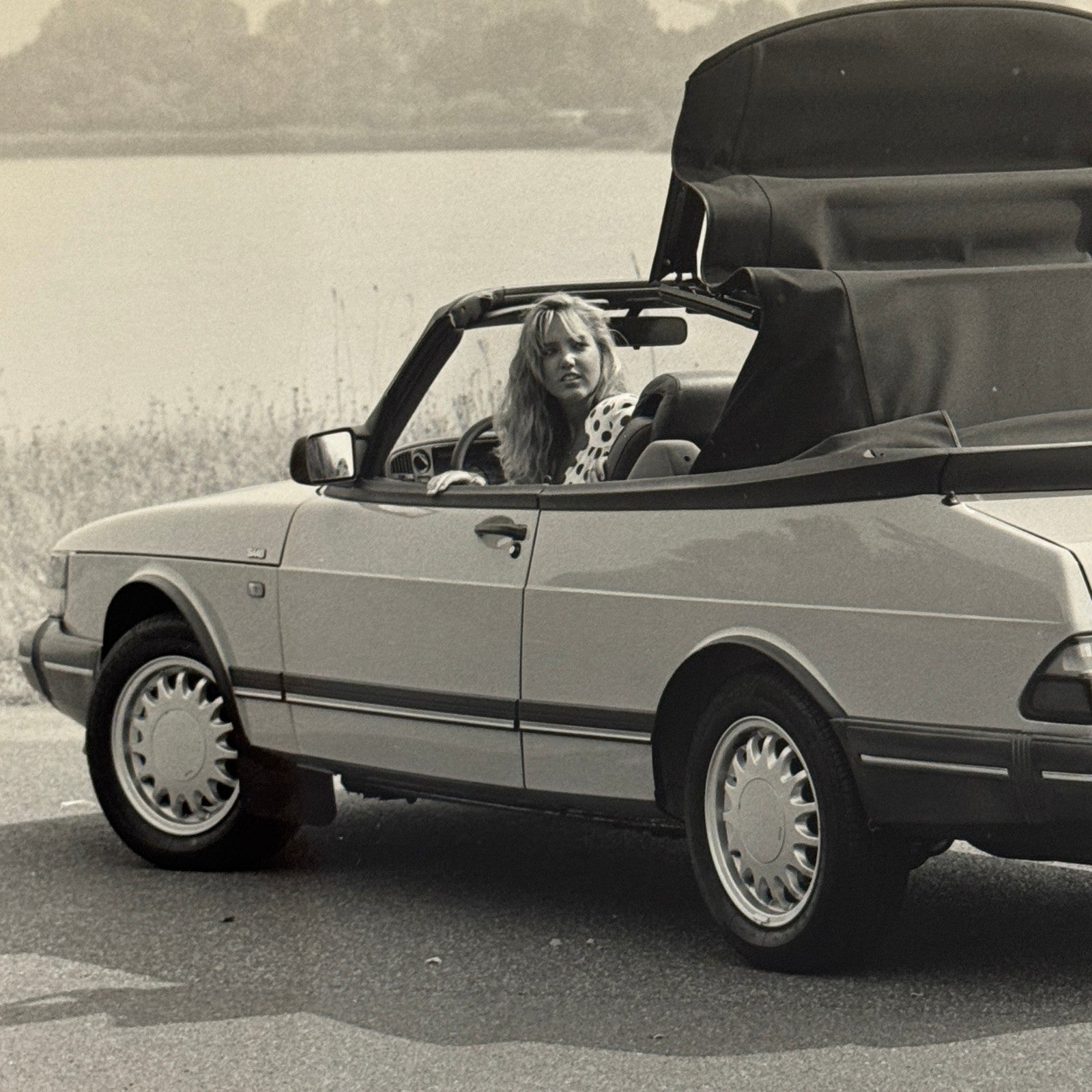 1992 Saab 900 Turbo 16 Cabriolet Convertible Car Factory Photo Photograph Print