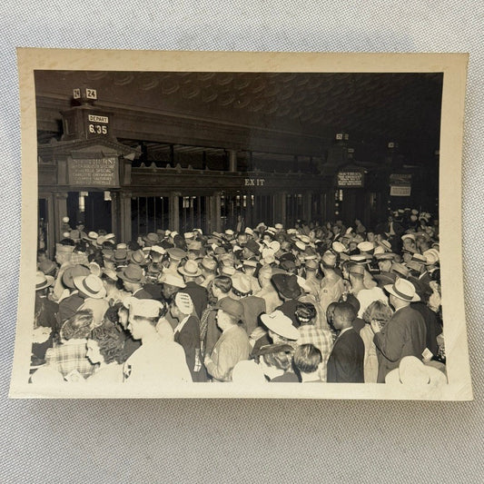 Vintage Railroad Station Photograph Washington DC Crowd Photo