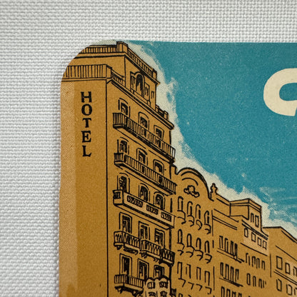 Vintage Travel Luggage Label Hotel Faber Barcelona Spain