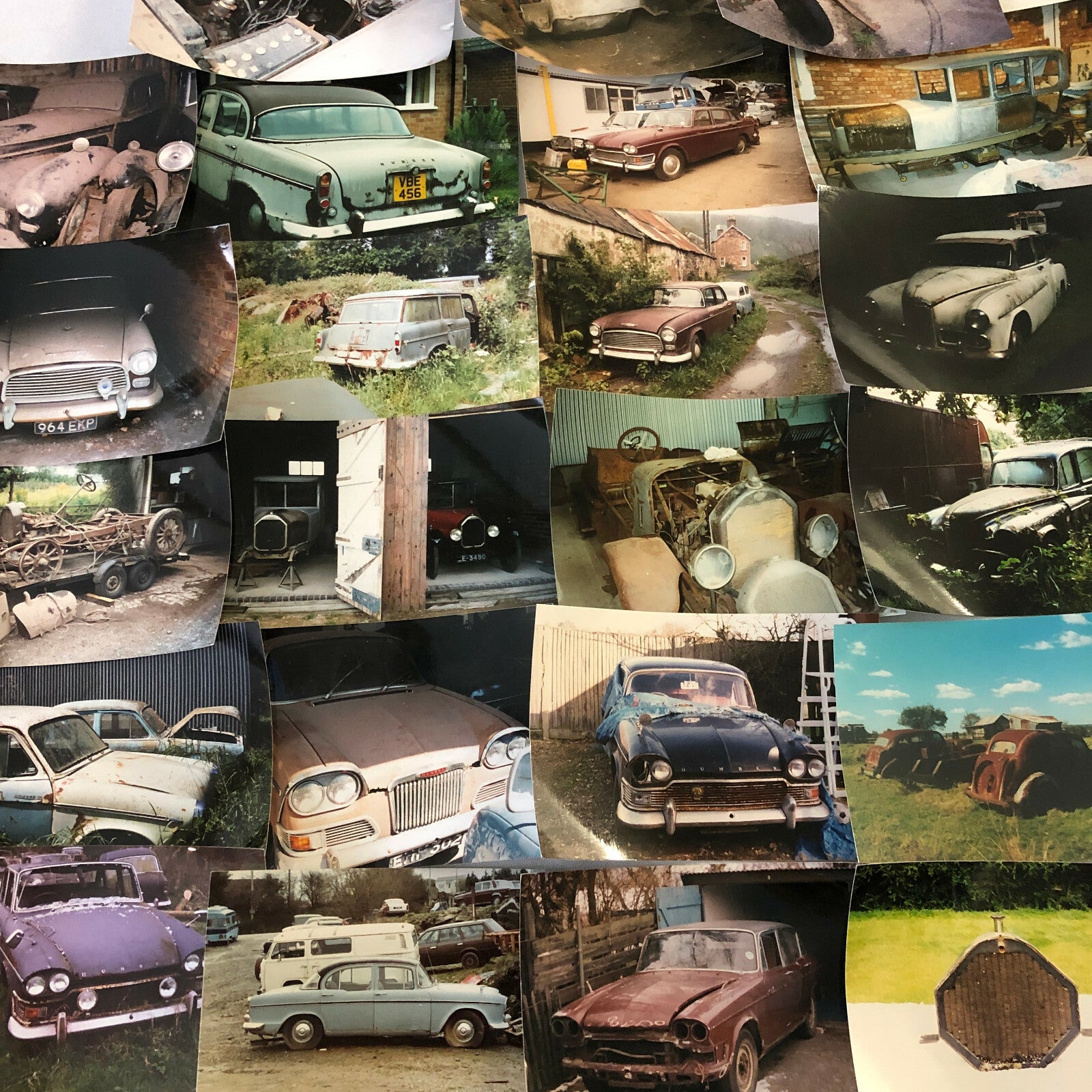 Vintage Humber Car Barn Find Junk Yard Car Part Photo Photograph Lot of 23 