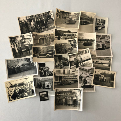 Vintage Bus Photo Photograph Print Lot of 23 People with Buses Germany