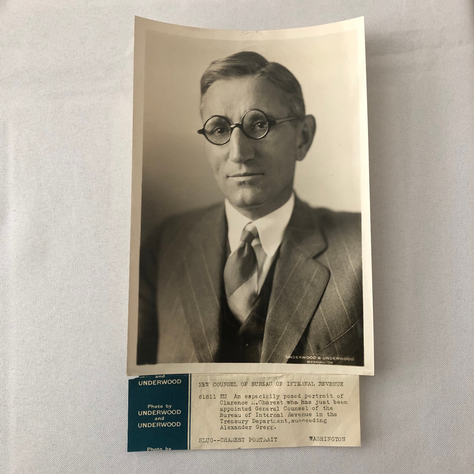 Press Photo Photograph Counsel of Bureau of Internal Revenue IRS Treasury
