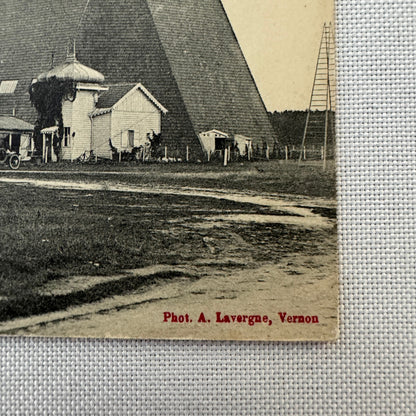 Vintage Zeppelin Airship Dirigible Hangar Building Postcard Post Card French