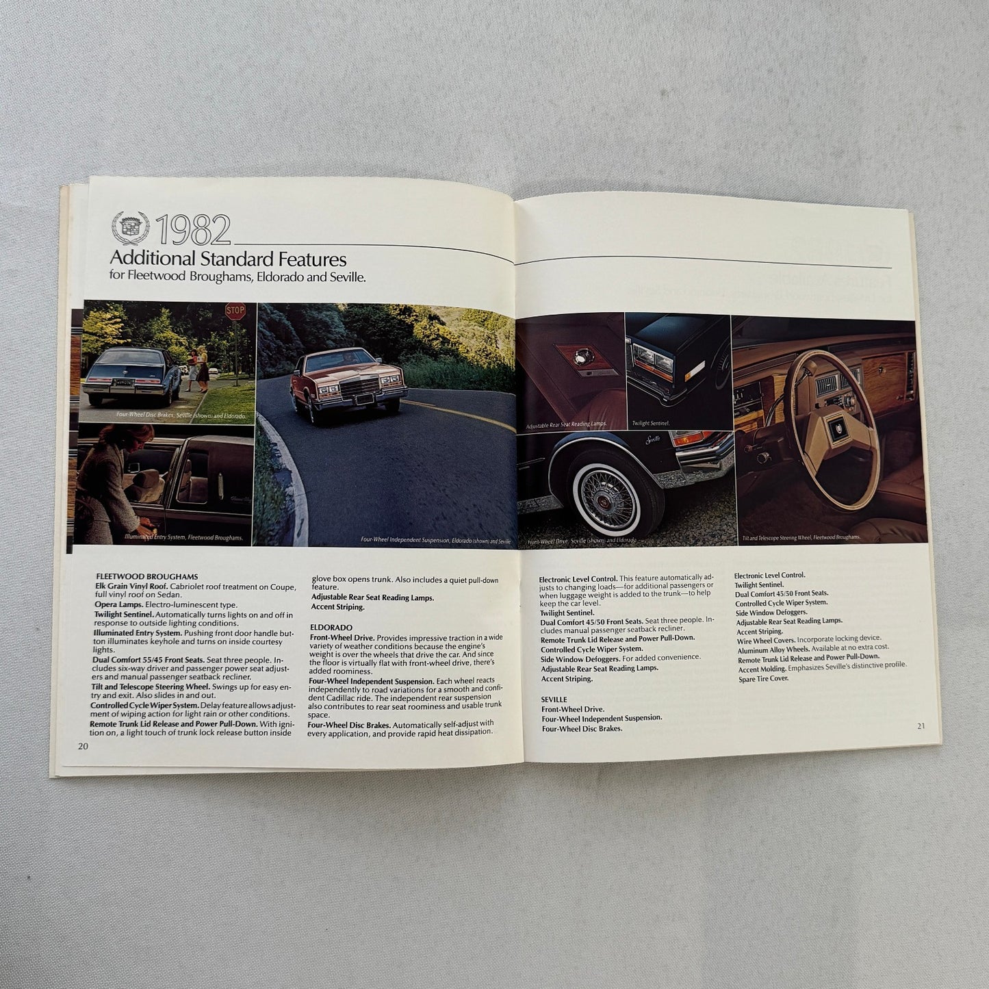 1982 Cadillac Car Sales Brochure Catalog Fleetwood Brougham Eldorado DeVille