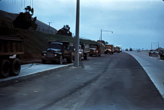 35mm Slide Vintage Image California Highway Construction Truck Trucks