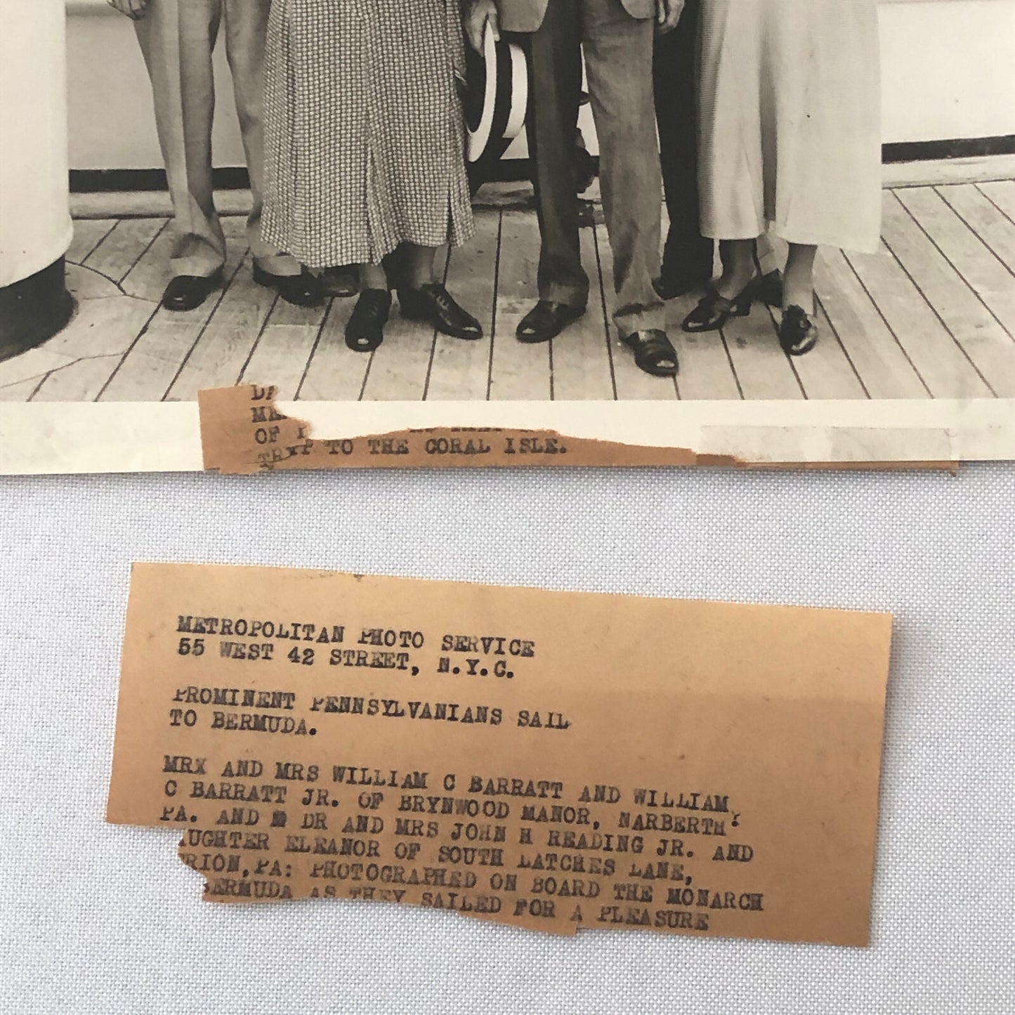 Press Photo Photograph Monarch Bermuda Ship Boat Passengers Pennsylvania