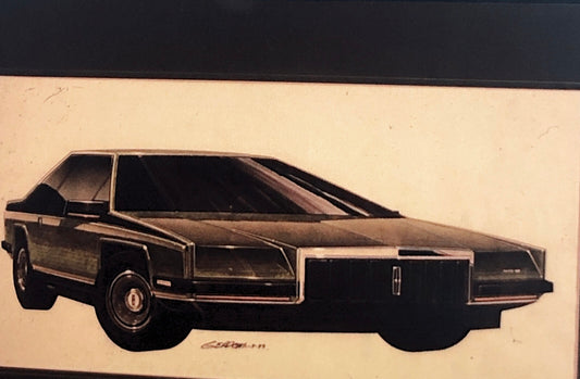 35MM Vintage Photo Slide Lincoln Concept Car Prototype Design Sketch Ford