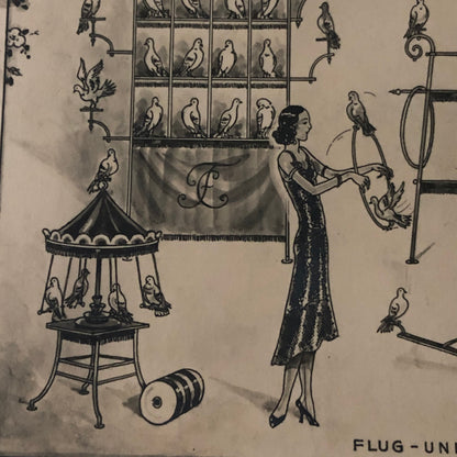 Circus Bird Training Act Postcard Post Card Gregory's Tauben Revue German