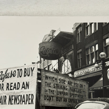 Vintage Newspaper Strike Photo Photograph Car Truck Modern Era Print