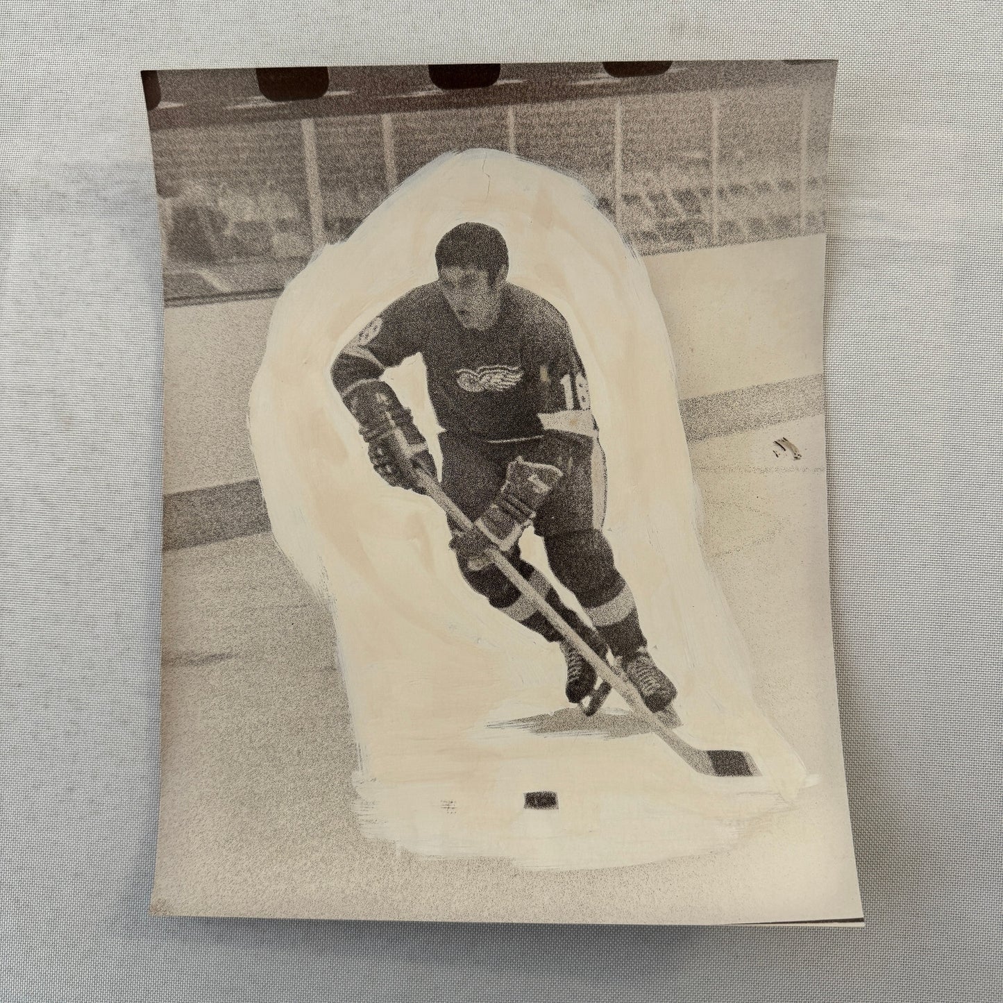 Hockey Player Photo Photograph Vintage Detroit Red Wings Mockup Pete Mahovlich ?