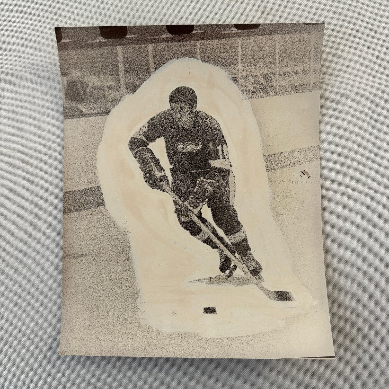 Hockey Player Photo Photograph Vintage Detroit Red Wings Mockup Pete Mahovlich ?