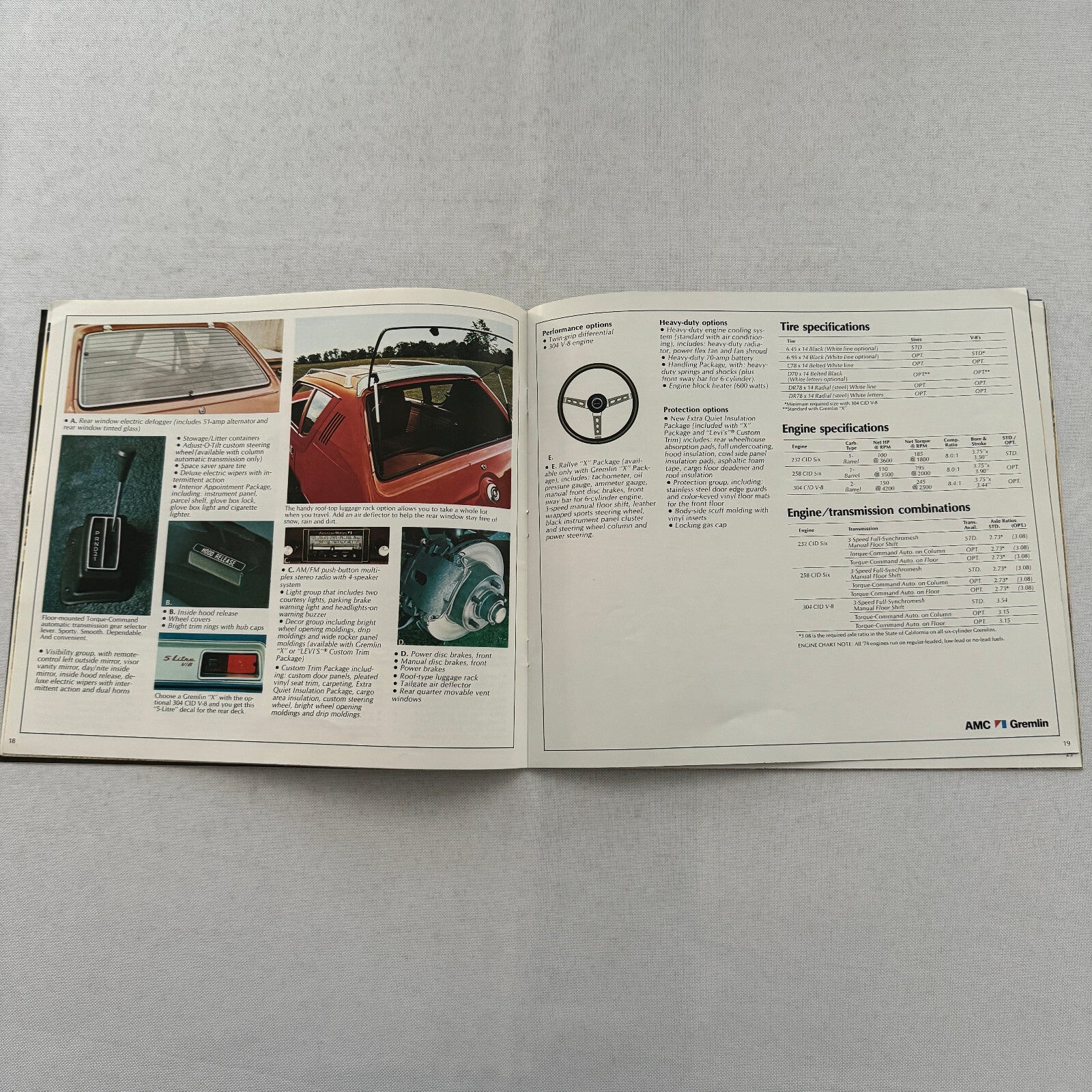 1974 AMC Car Sales Brochure Catalog Matador Gremlin Hornet Javelin Ambassador