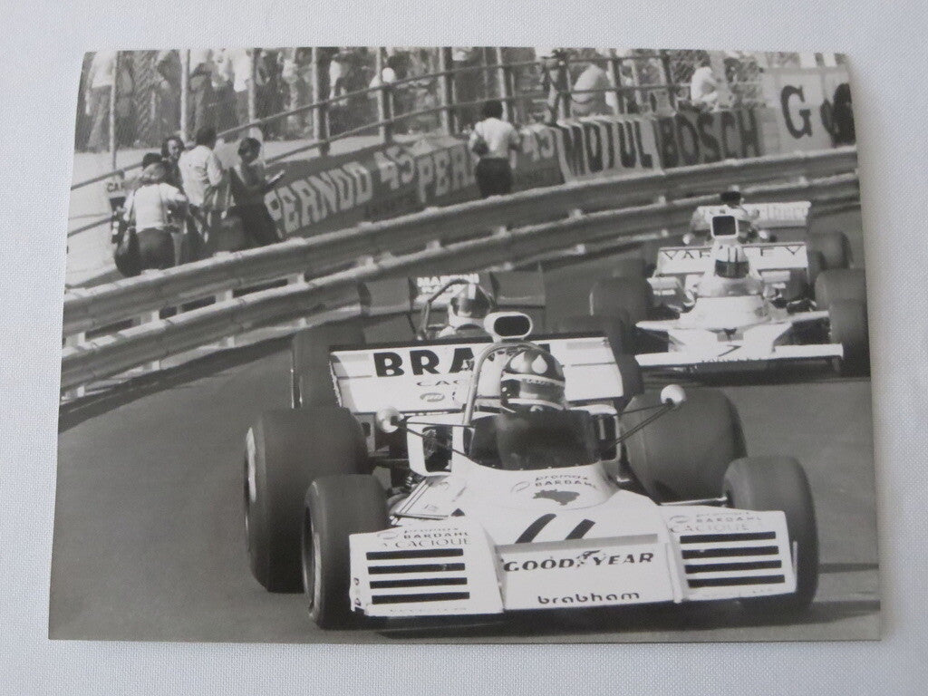 Vintage 1973 Monaco Grand Prix Photograph Photo - Denny Hulme Fittipaldi + 