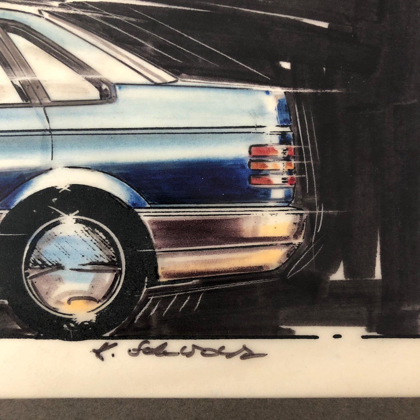 Volkswagen VW Concept Car Illustration Design Drawing Sketch Lot of 7 Passat ?