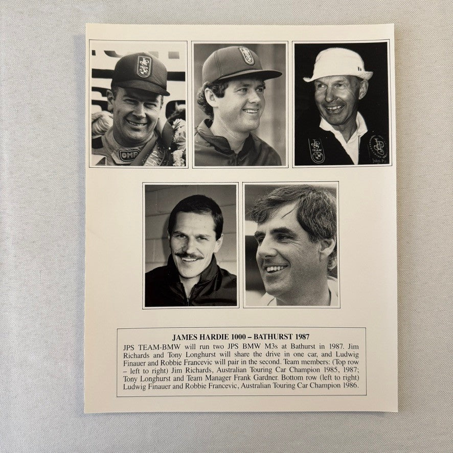 1987 BMW Motorsport John Player Special Racing Team Press Kit Brochure Photos
