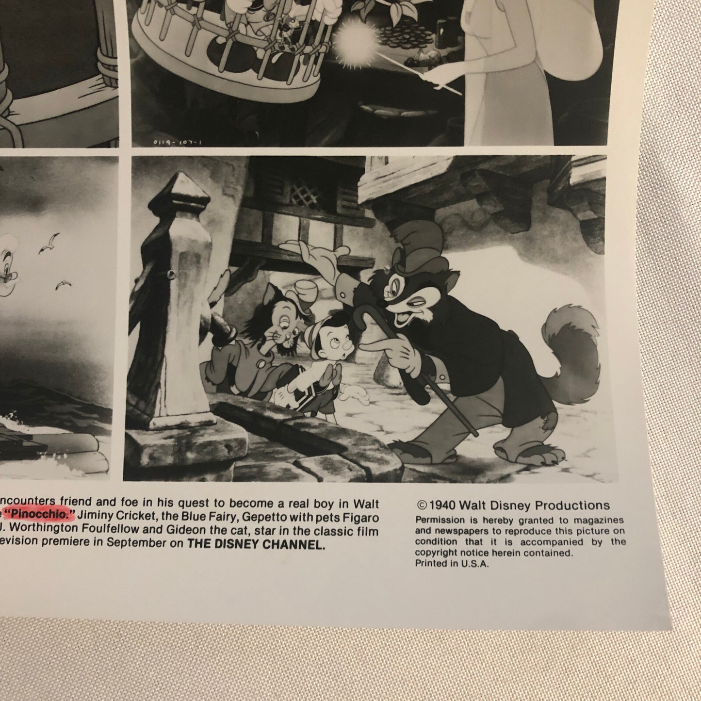 Disney Pinocchio Disney Channel Press Photo Photograph Print