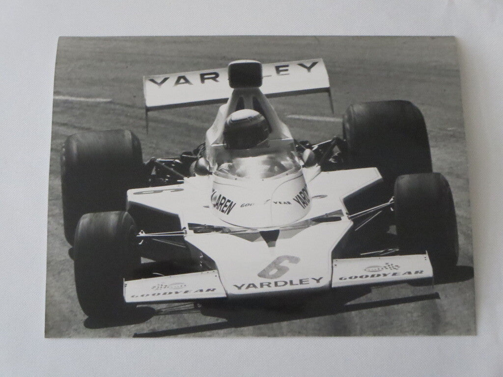 Vintage 1973 Spanish Grand Prix Photograph Photo - Peter Revson McLaren Ford Car