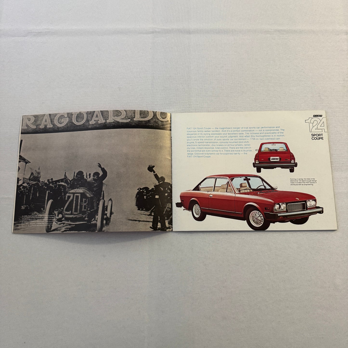 1974 Fiat Sports Car Sales Brochure Catalog 124 Sport Spider X1/9 X19 Sport L