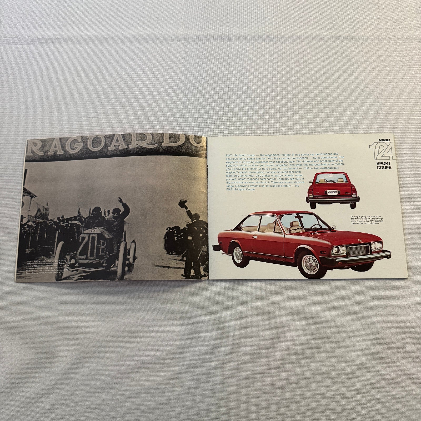 1974 Fiat Sports Car Sales Brochure Catalog 124 Sport Spider X1/9 X19 Sport L