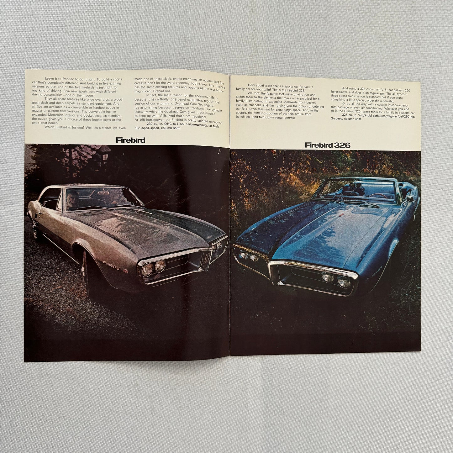 Pontiac Firebird Car Sales Brochure Catalog 400 HO 326 Sprint Advertising