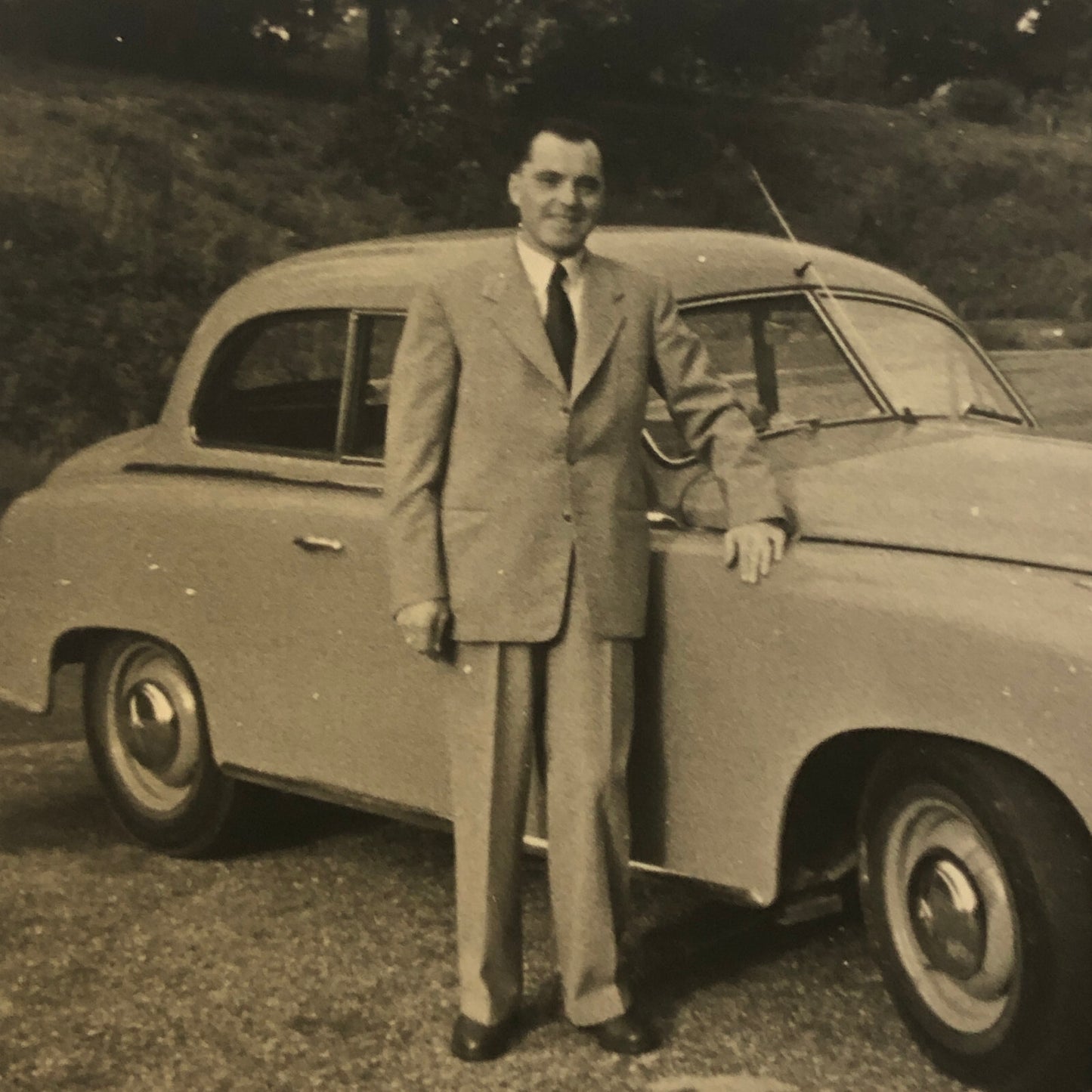 Vintage Photo Photograph Lot of 2 Man Woman Borgward Car ? Germany 1954 AL22SM1