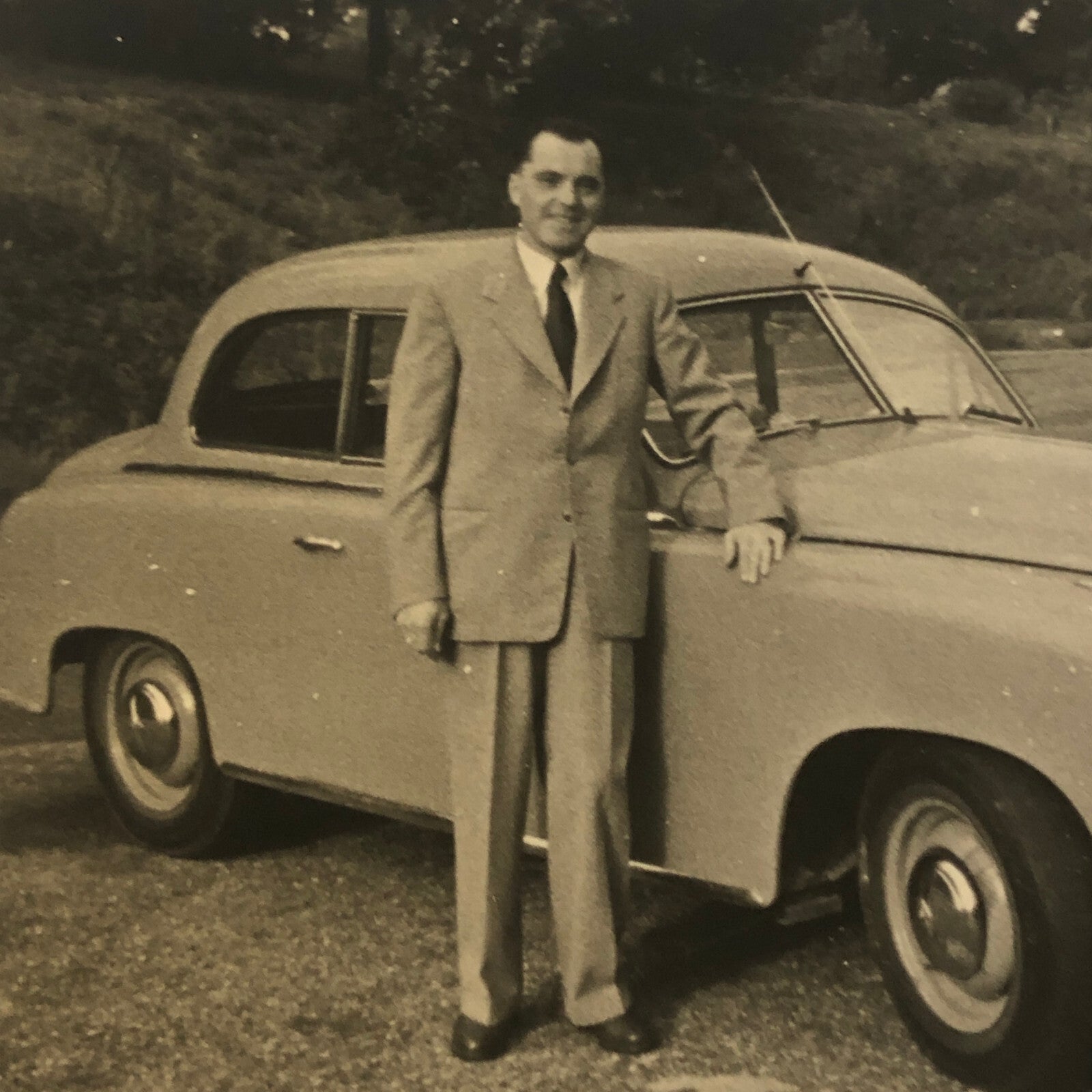 Vintage Photo Photograph Lot of 2 Man Woman Borgward Car ? Germany 1954 AL22SM1