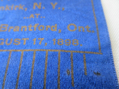Vintage 1898 Firefighter Ribbon - Hose Company No 3 Dunkirk NY / Brantford Ont