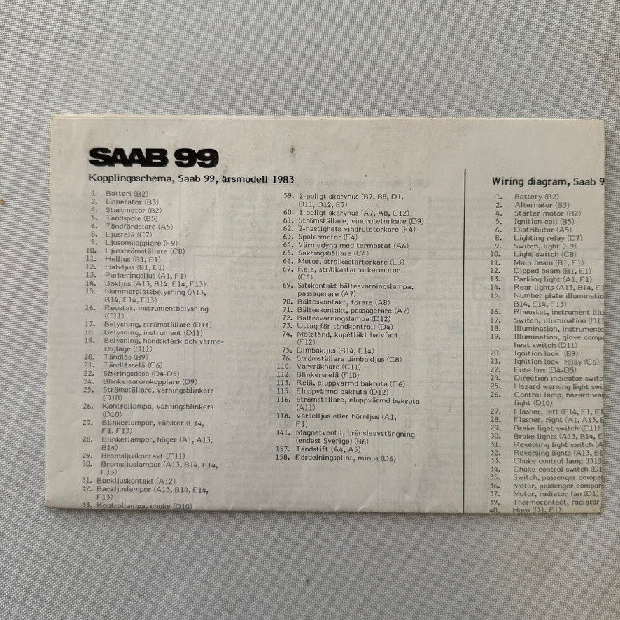 1983 Saab 99 Owners Manual Instruction Book Guide GERMAN