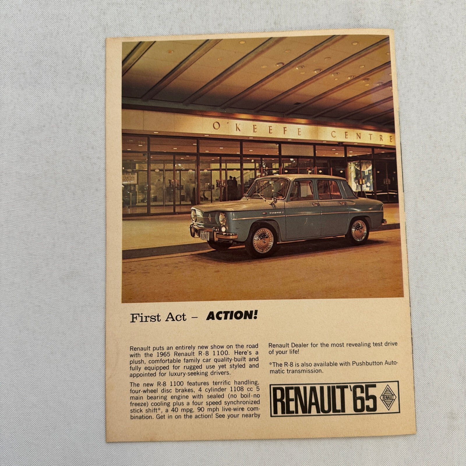 Renault R8 1100 Road Test Sales Brochure Advertising Track & Traffic Magazine