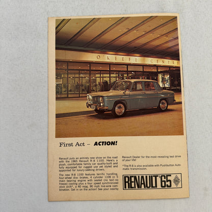 Renault R8 1100 Road Test Sales Brochure Advertising Track & Traffic Magazine