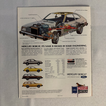 1980 Mercury Bobcat Car Sales Brochure Catalog Bobcat Runabout Villager Wagon