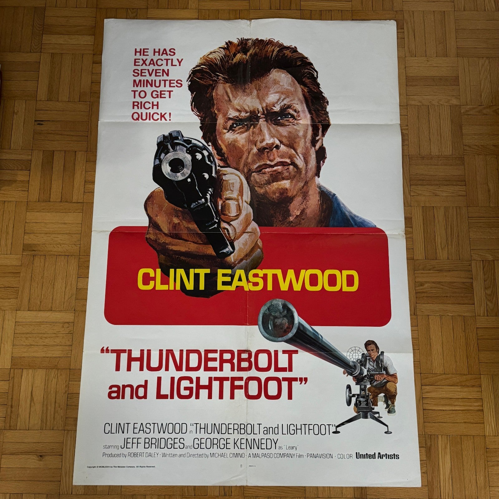 Vintage Movie Poster Clint Eastwood 1974 Thunderbolt and Lightfoot