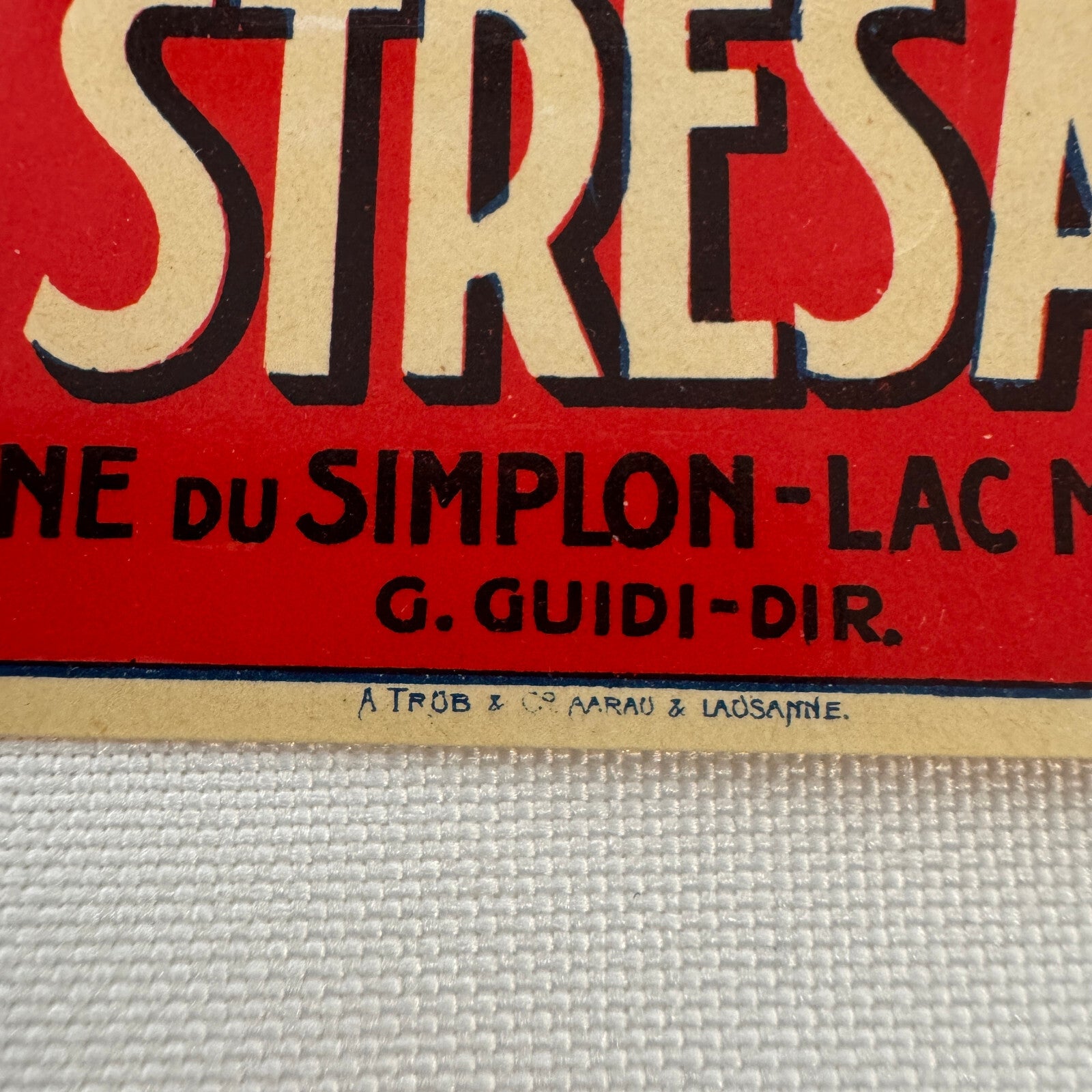 Vintage Travel Luggage Label Hotel Regina Palace Stresa Ligne du Simplon