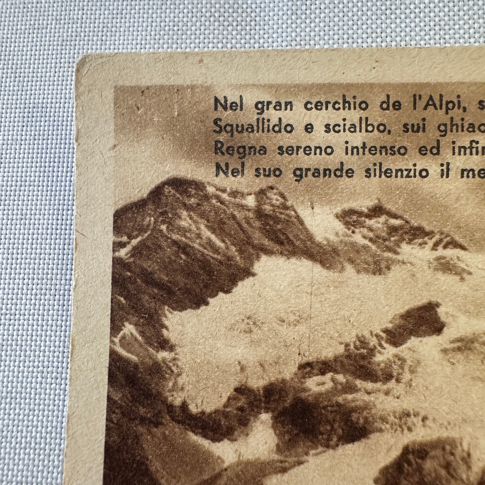 Vintage Italian Automobile in Alps Mountains Postcard Post Card Car Posted