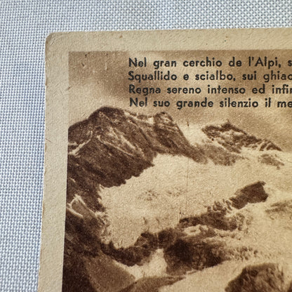 Vintage Italian Automobile in Alps Mountains Postcard Post Card Car Posted