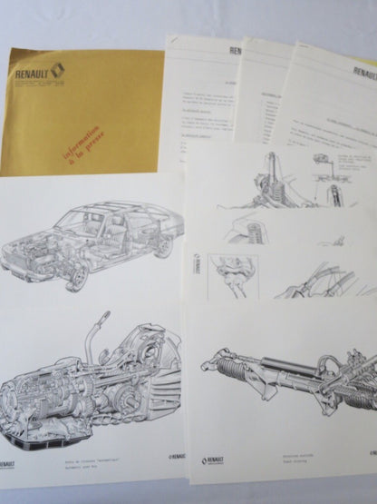 1977 Renault 30TS Press Kit Brochure Photos 30 TS Car