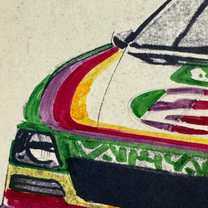 Porsche 935 Kremer Racing Design Sketch Drawing Art NOTTRODT Vintage 1976