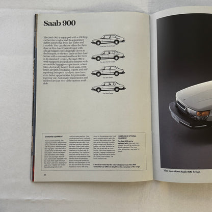 Vintage Saab 900 900i Car Sales Brochure Catalog Saab 1986 1987