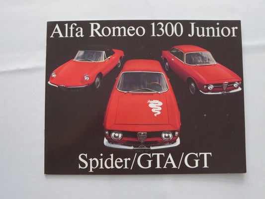 Vintage Alfa Romeo 1300 Junior Sales Brochure Catalog Spider GTA GT - FRENCH 