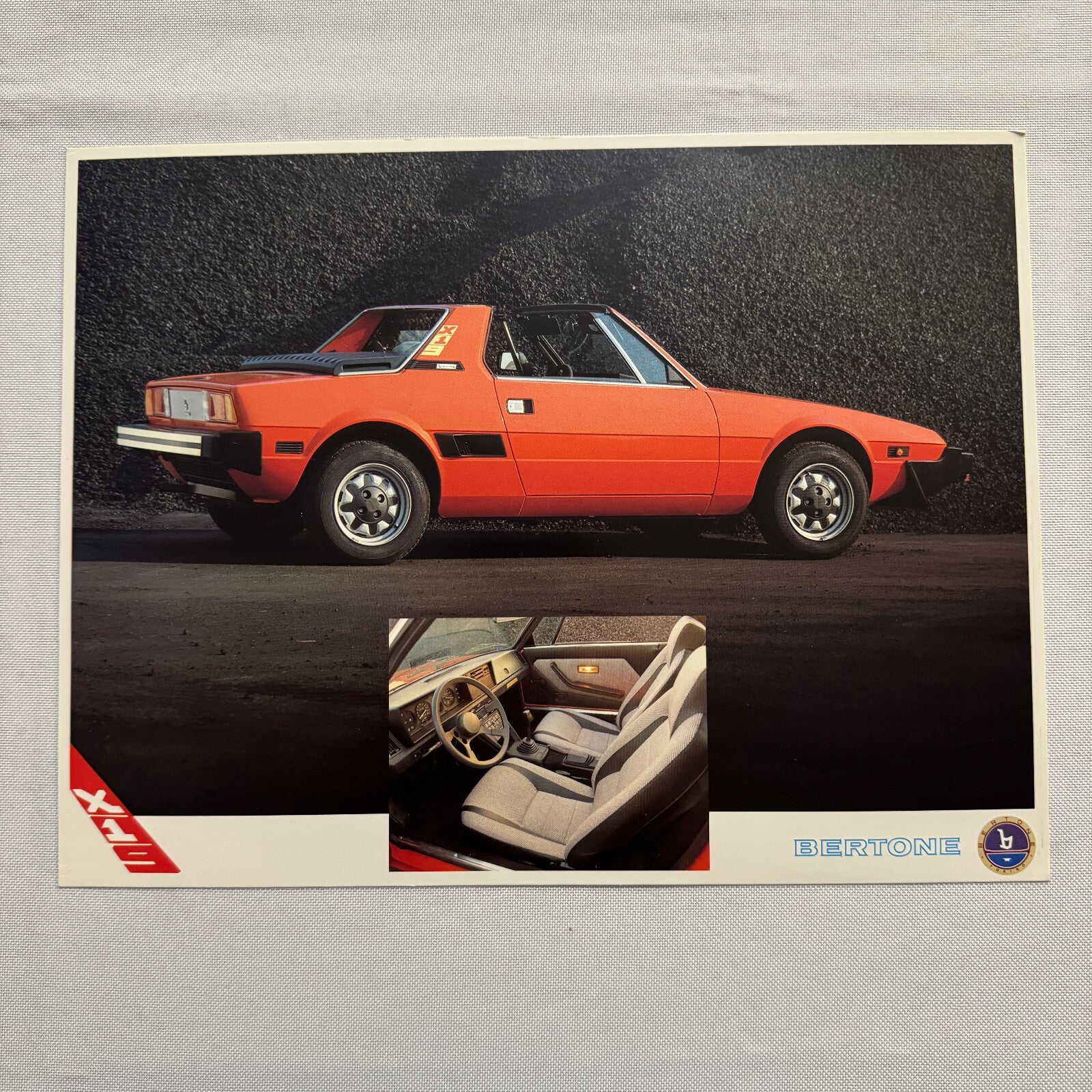 Bertone X19 Sales Sheet Brochure Mini Poster Fiat X1/9