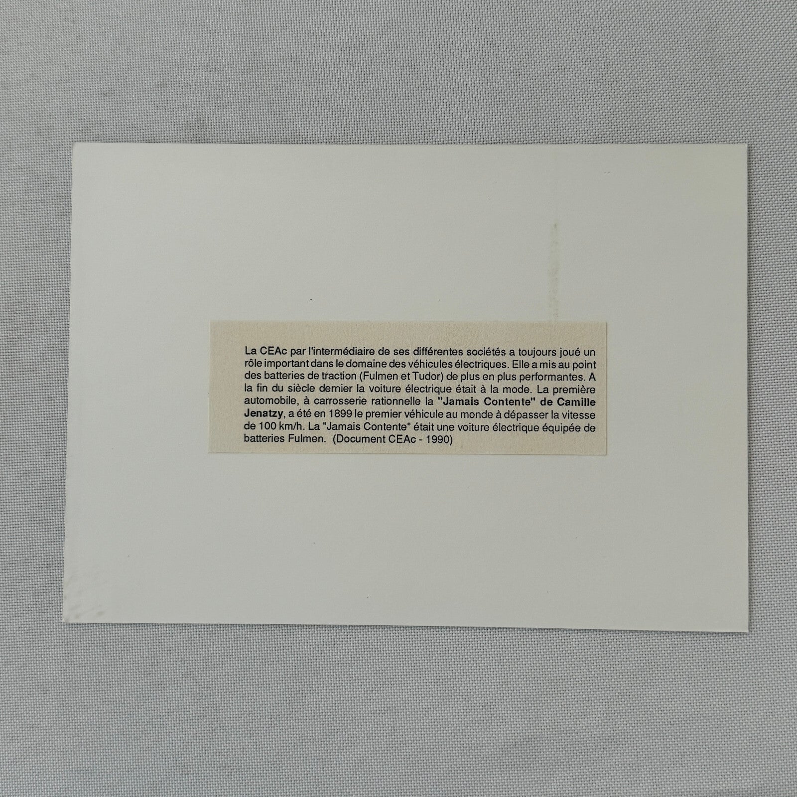 La Jamais Contente Camille Jenatzy Electric Car Photo Photograph Print