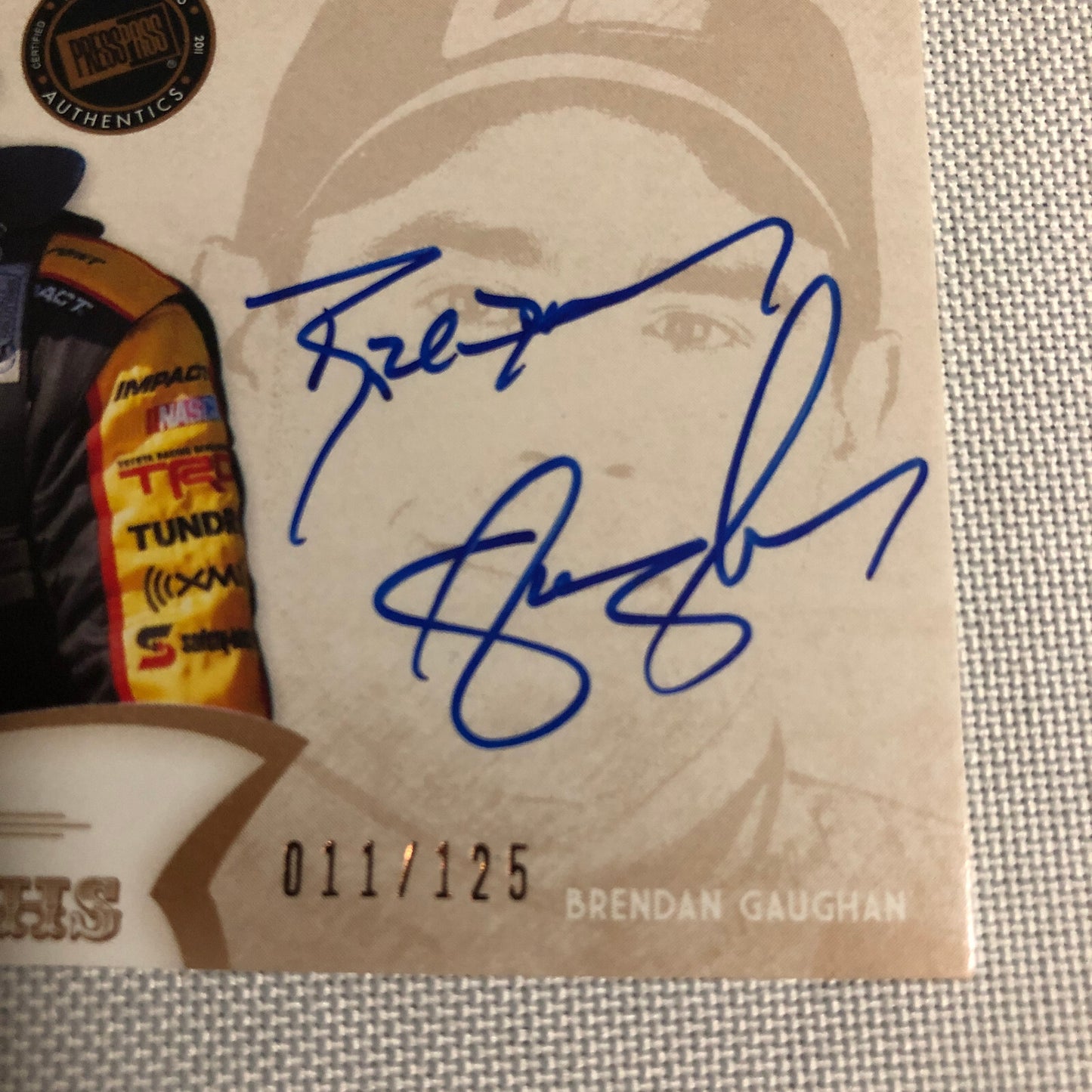 2011 Press Pass Fanfare Autograph Brendan Gaughan Signed Signature Auto NASCAR