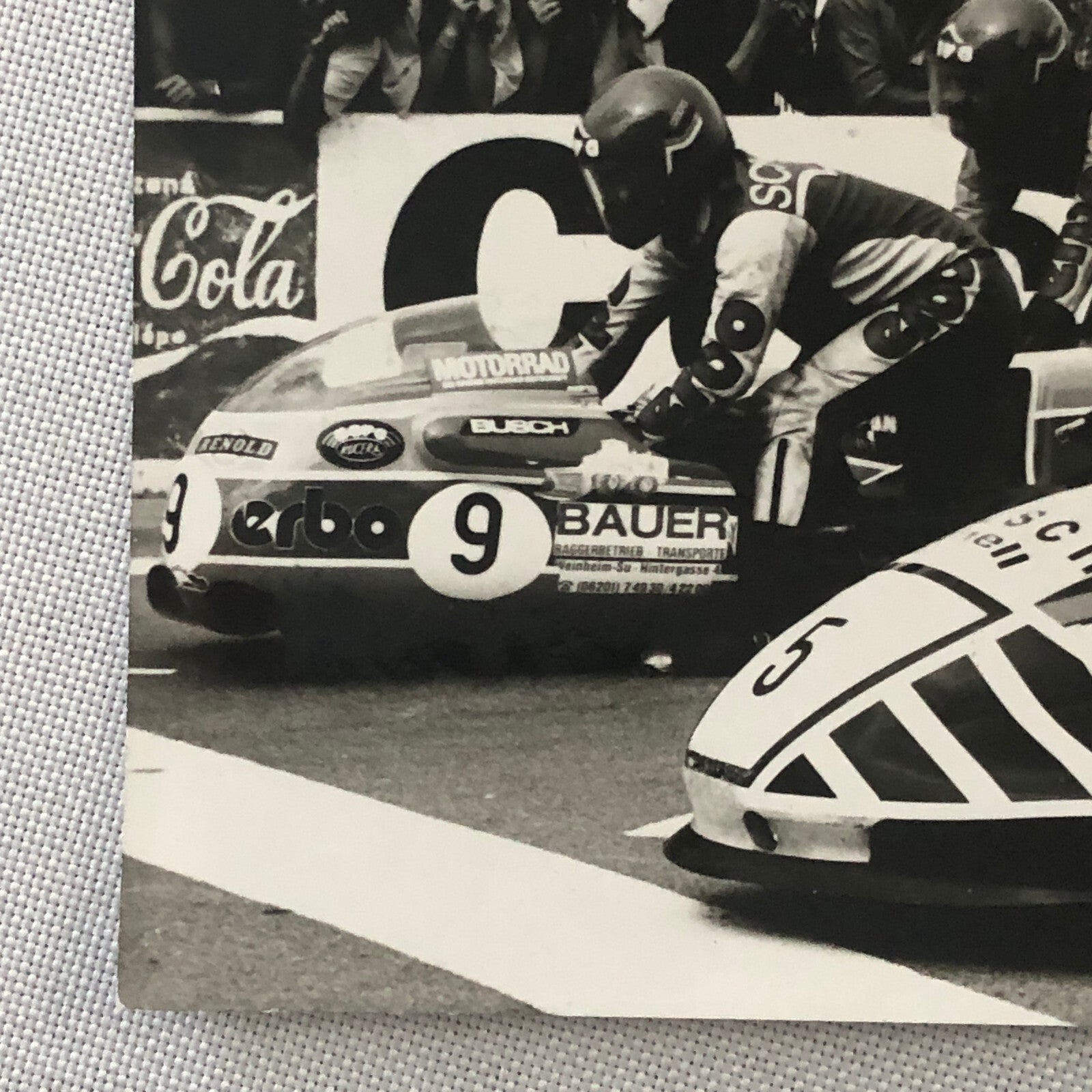 Vintage Motorcycle Racing Photo Photograph Print Germany Sidecar Side Car