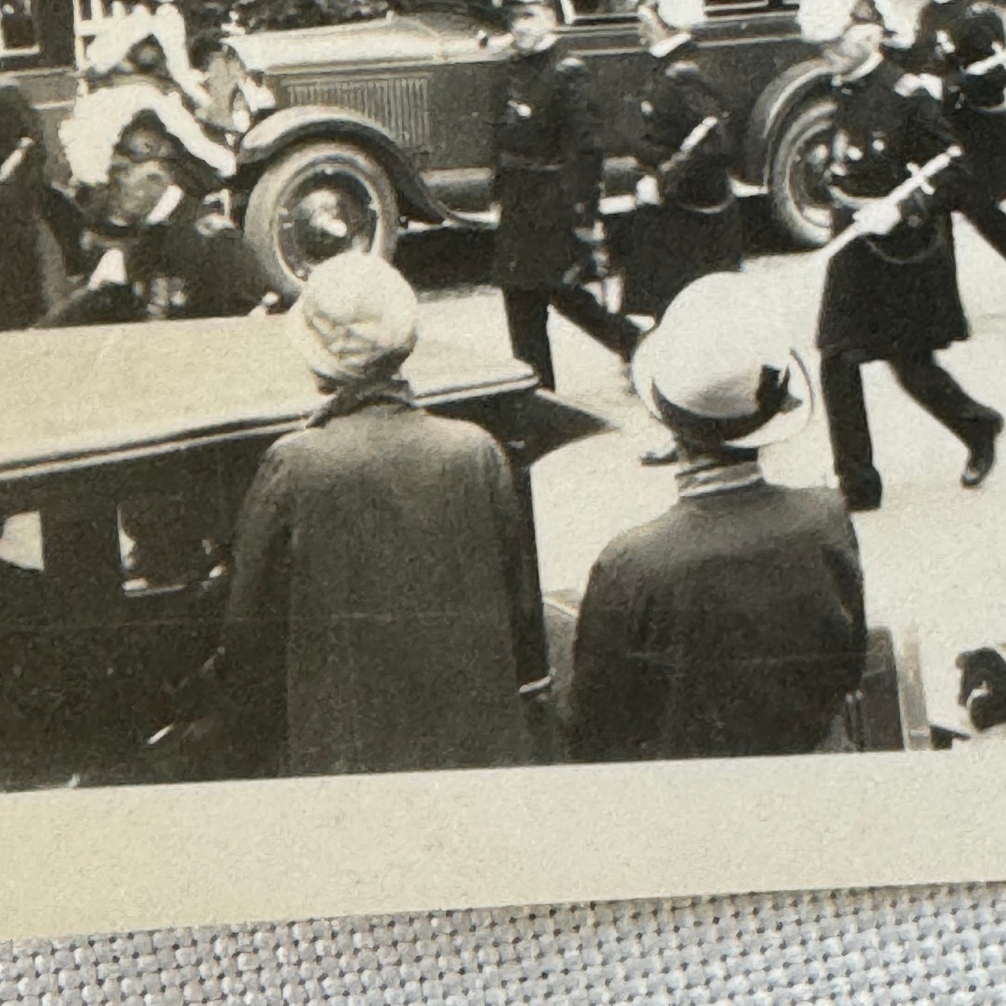 Vintage Car Photo Photograph Print People in Uniform with Automobiles Military