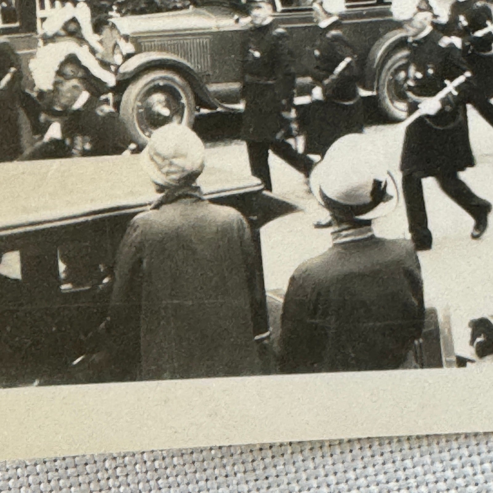 Vintage Car Photo Photograph Print People in Uniform with Automobiles Military