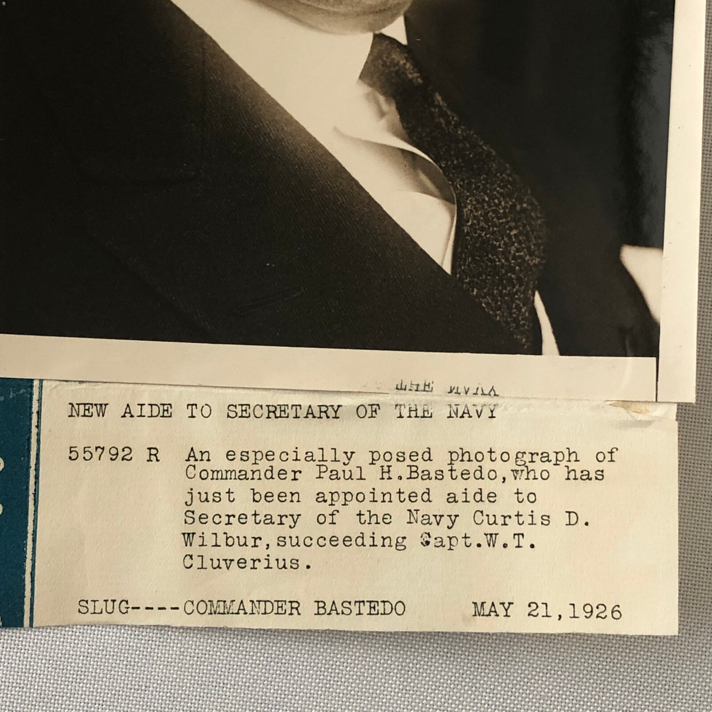 Press Photo Photograph Navy Secretary Paul H Bastedo 1926 Underwood Photo