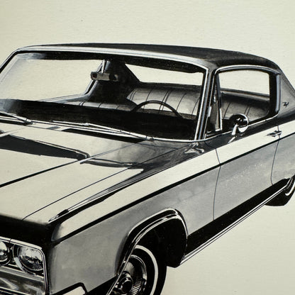 Vintage Chrysler Car Automobile Illustration Art Drawing Hand Drawn Robert Preis