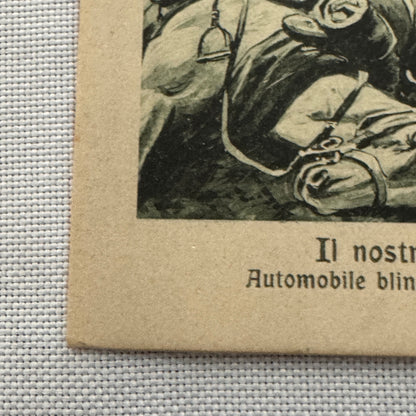Vintage Italian Military Vehicle Early Tank Postcard Post Card