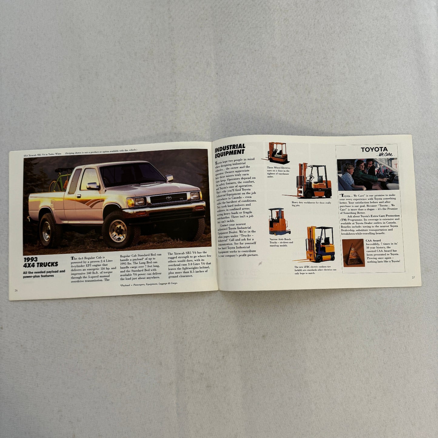 1993 Toyota Sales Brochure Catalog Previa Paseo MR2 Celica 4Runner T100 Pickup