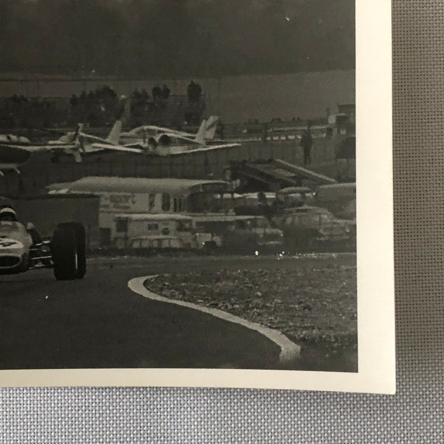 Vintage Racing Car Photo Photograph Print - Aircraft Planes in Background 